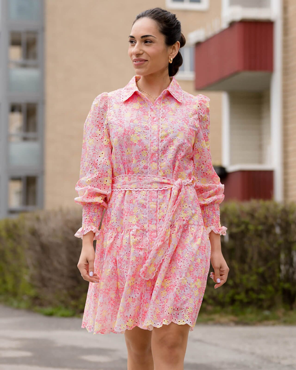 FLOYD Skjortekjole Alivia Sunny - Rose Petal