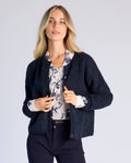 SELECTED FEMME Cardigan Sia Ras Ullmiks LS Knit O-neck - Dark Sapphire/ Melange