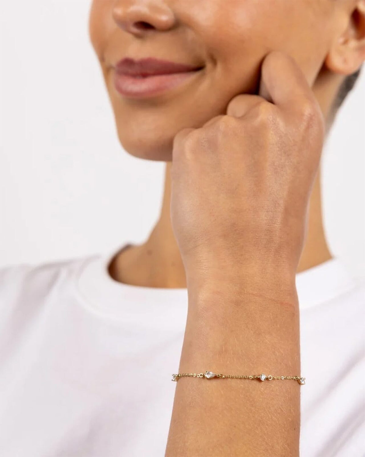 Snö of Sweden Armbånd Trinity - Gold/ Clear
