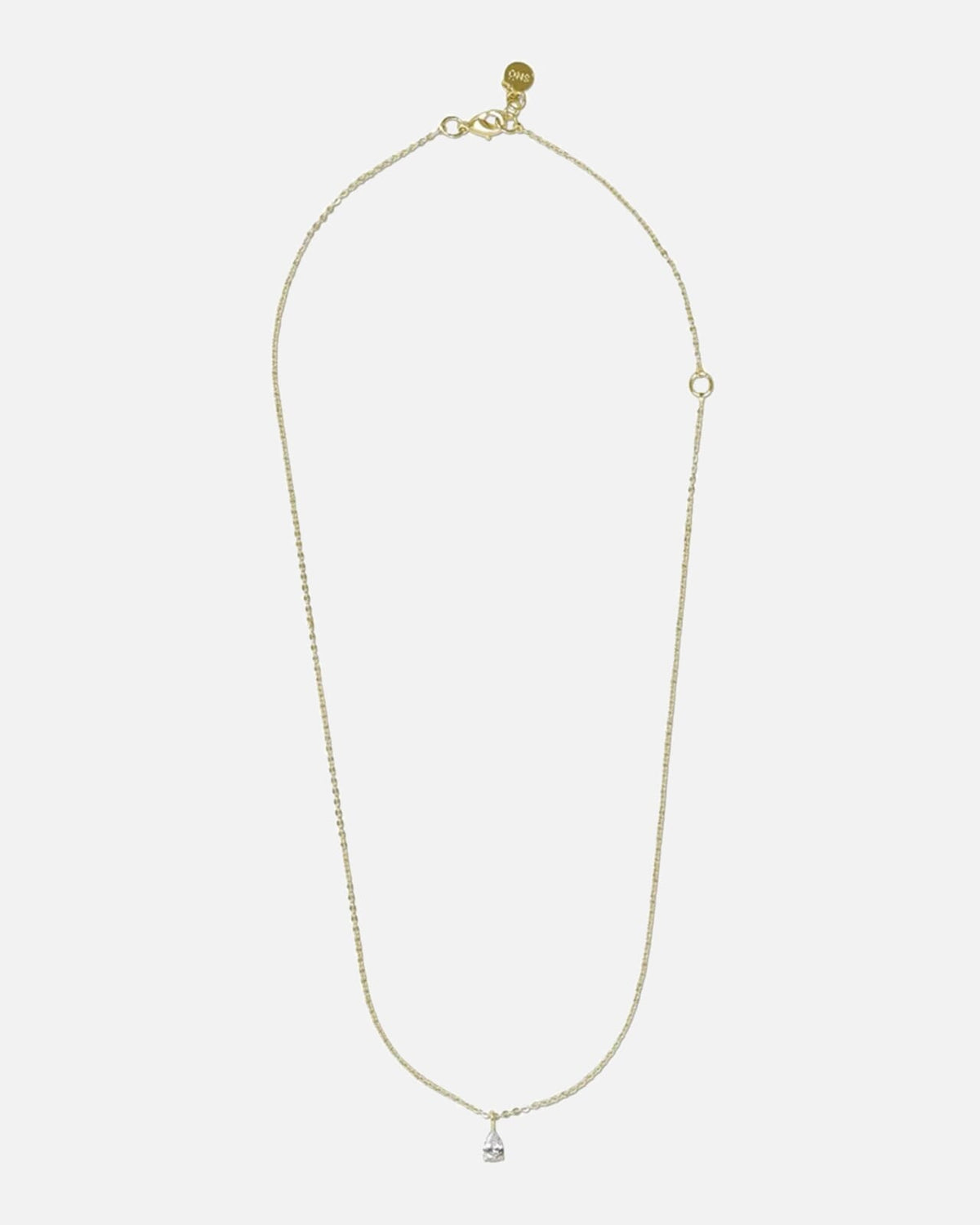 Snö of Sweden Kjede Trinity Drop Neck 40-45 - Gold/ Clear