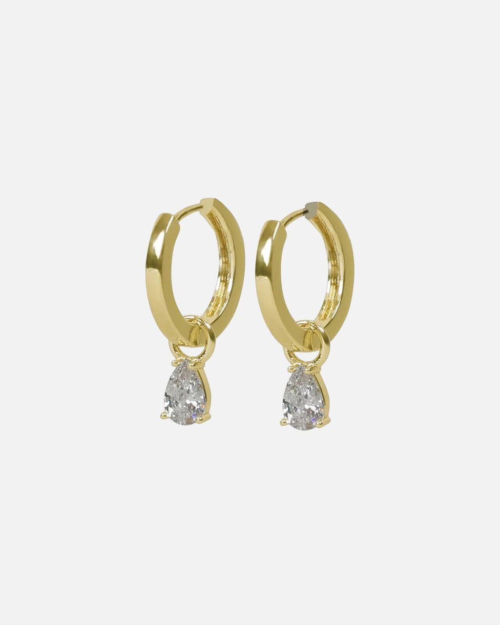 Snö of Sweden Øredobber Trinity Drop Pendant Ring - Gold/ Clear