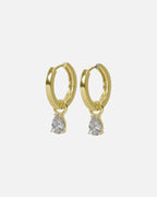 Snö of Sweden Øredobber Trinity Drop Pendant Ring - Gold/ Clear