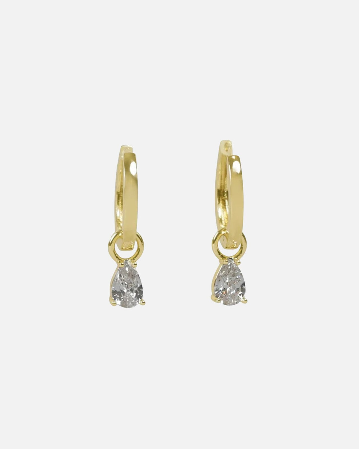 Snö of Sweden Øredobber Trinity Drop Pendant Ring - Gold/ Clear