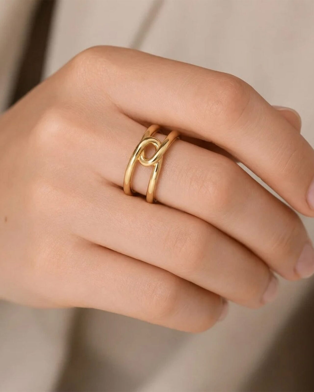 Snö of Sweden Ring Everly Big - Gold