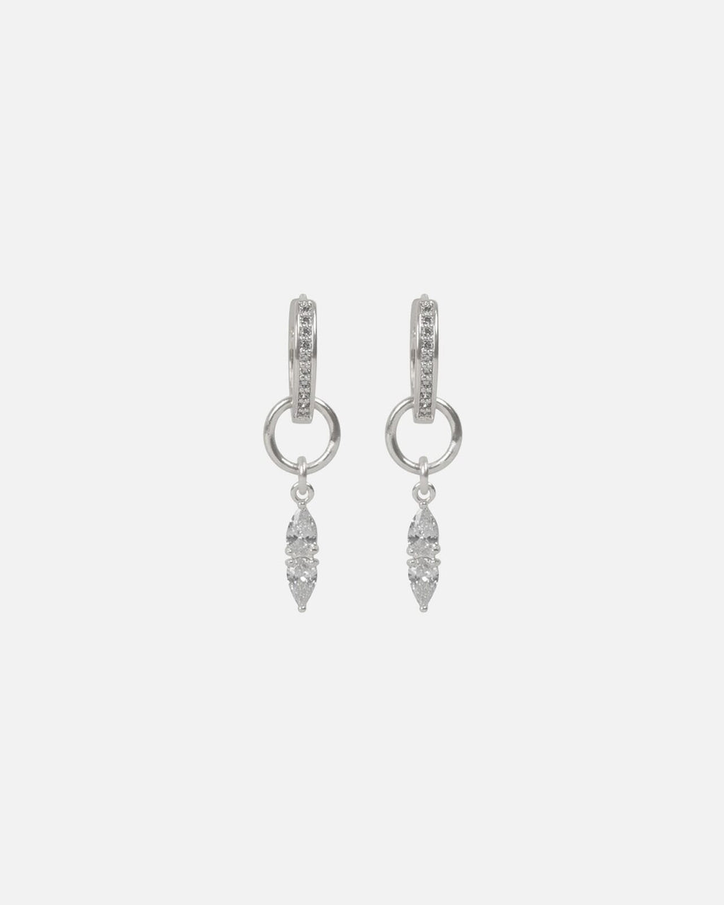 Snö of Sweden Øreringer Largo doble Crystal Ear - Silver/ Clear