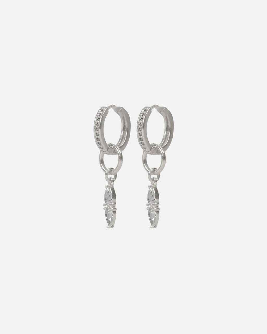 Snö of Sweden Øreringer Largo doble Crystal Ear - Silver/ Clear