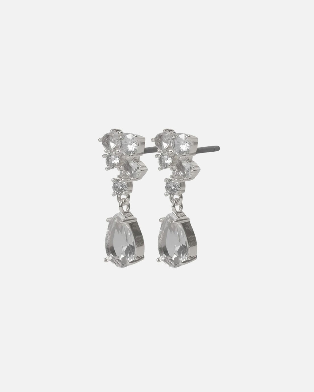 Snö of Sweden Øredobber Trinity Crystal Pendant Ear - Silver/ Clear
