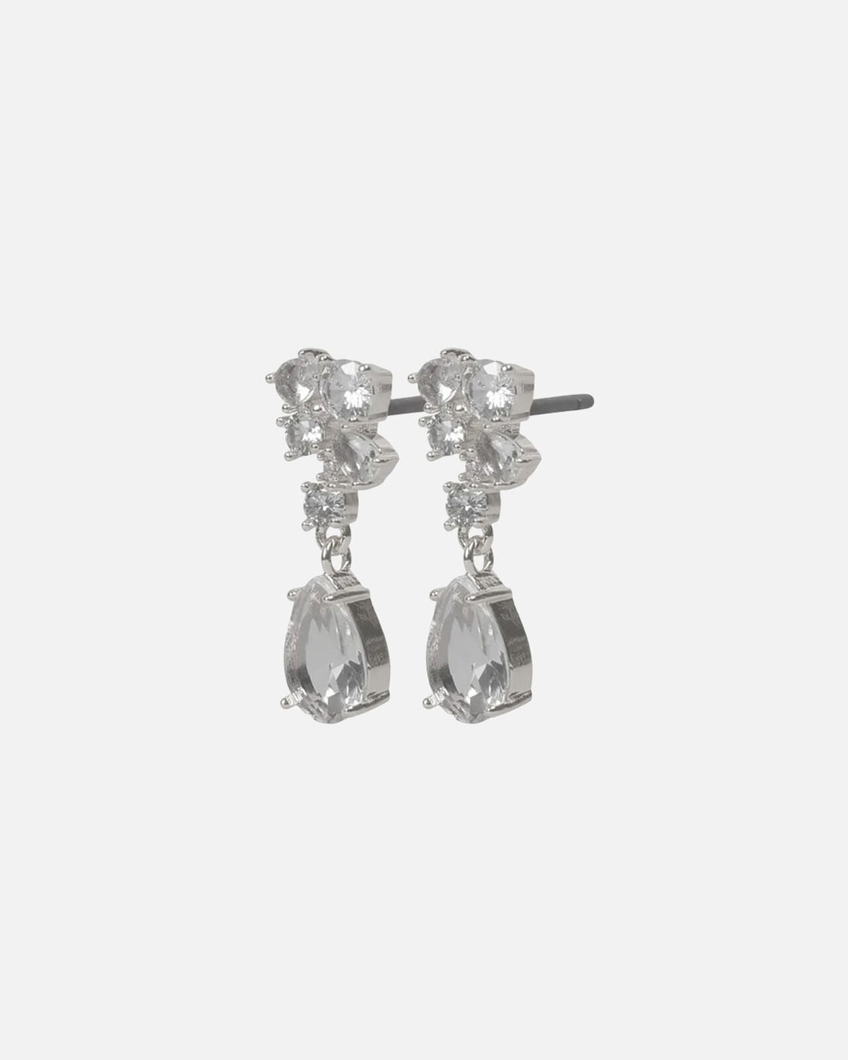 Snö of Sweden Øredobber Trinity Crystal Pendant Ear - Silver/ Clear