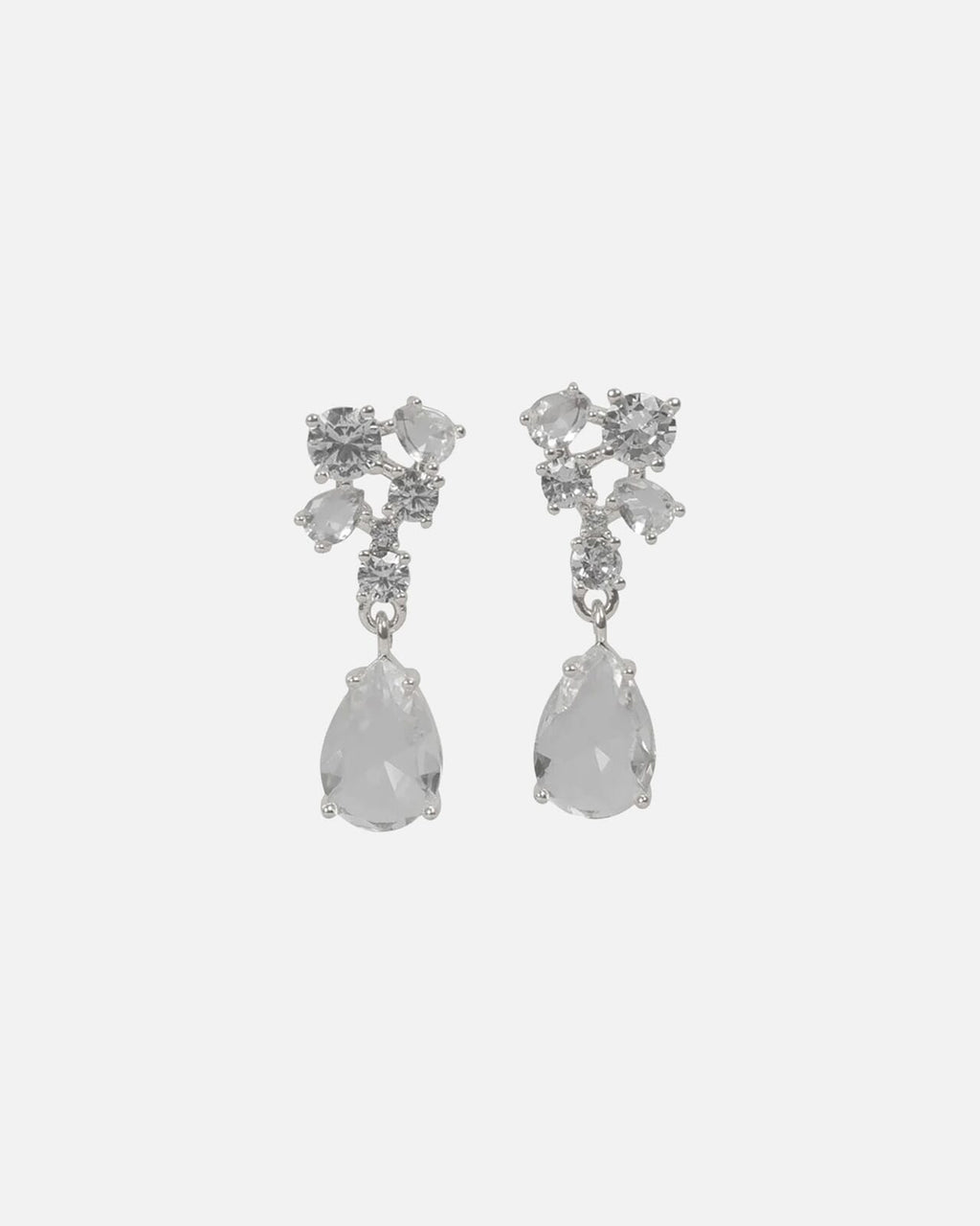 Snö of Sweden Øredobber Trinity Crystal Pendant Ear - Silver/ Clear