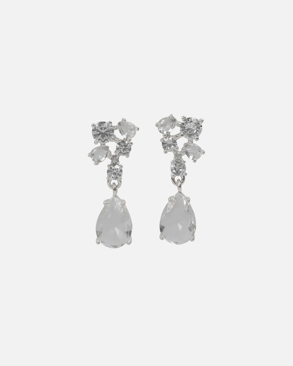 Snö of Sweden Øredobber Trinity Crystal Pendant Ear - Silver/ Clear