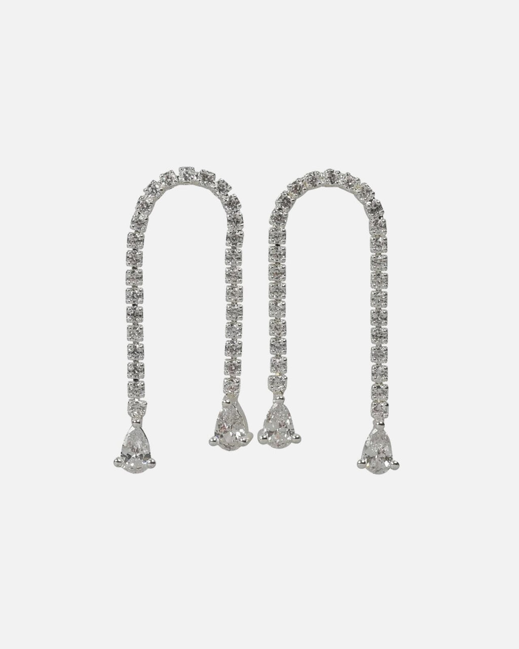 Snö of Sweden Øredobber Trinity Double Drop - Silver/ Clear