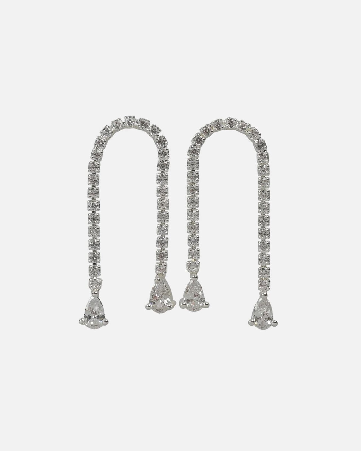Snö of Sweden Øredobber Trinity Double Drop - Silver/ Clear
