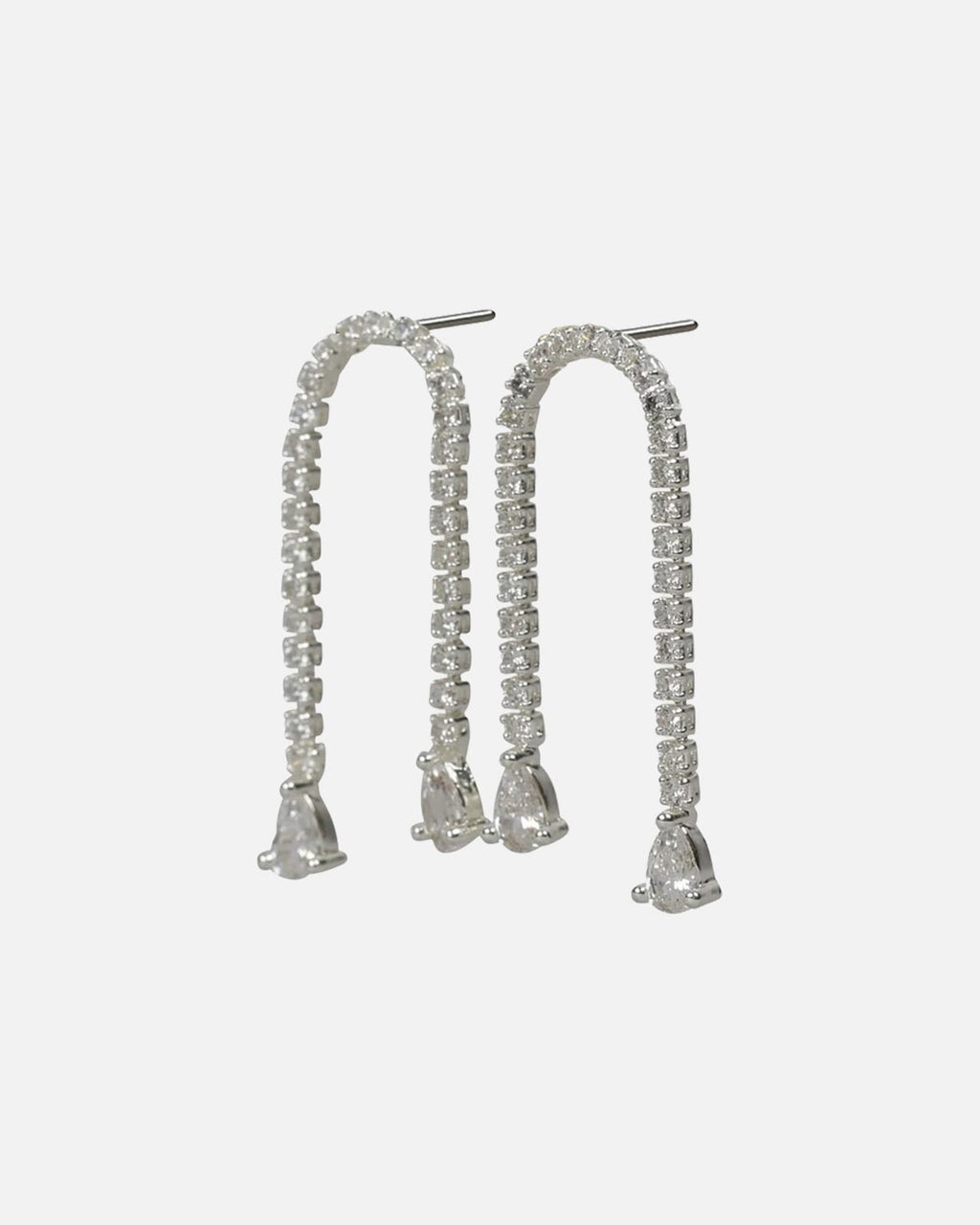 Snö of Sweden Øredobber Trinity Double Drop - Silver/ Clear