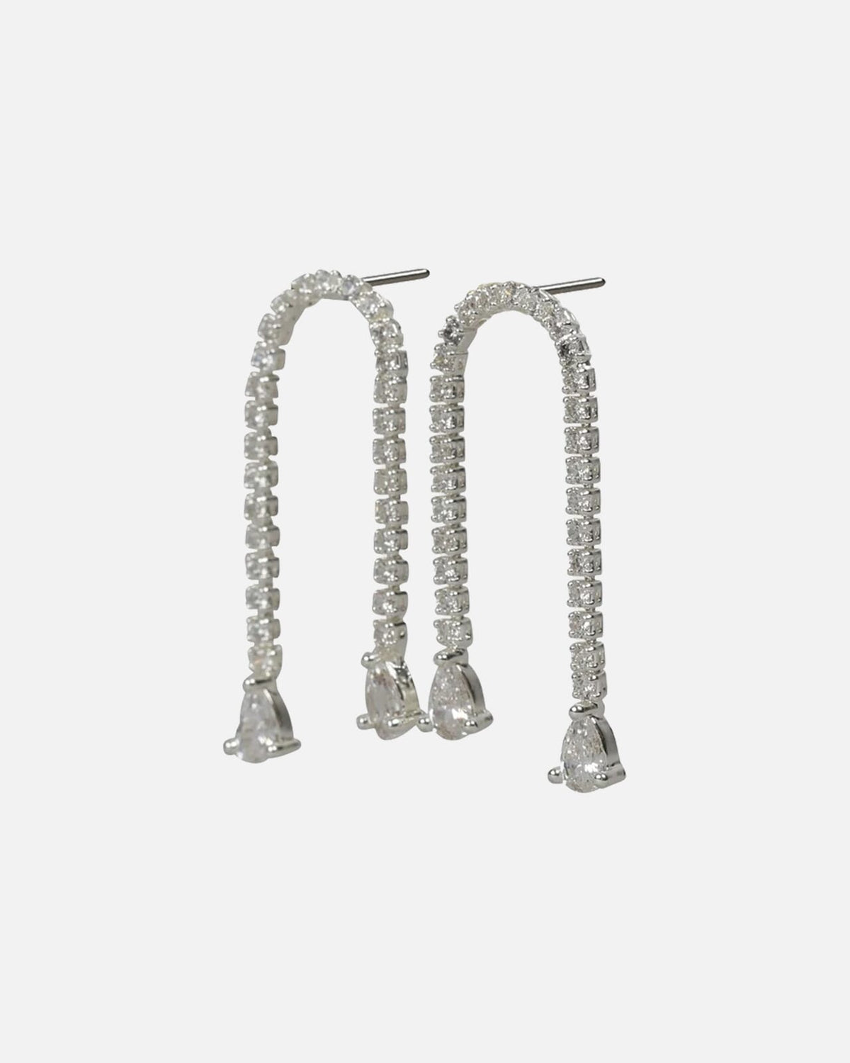 Snö of Sweden Øredobber Trinity Double Drop - Silver/ Clear