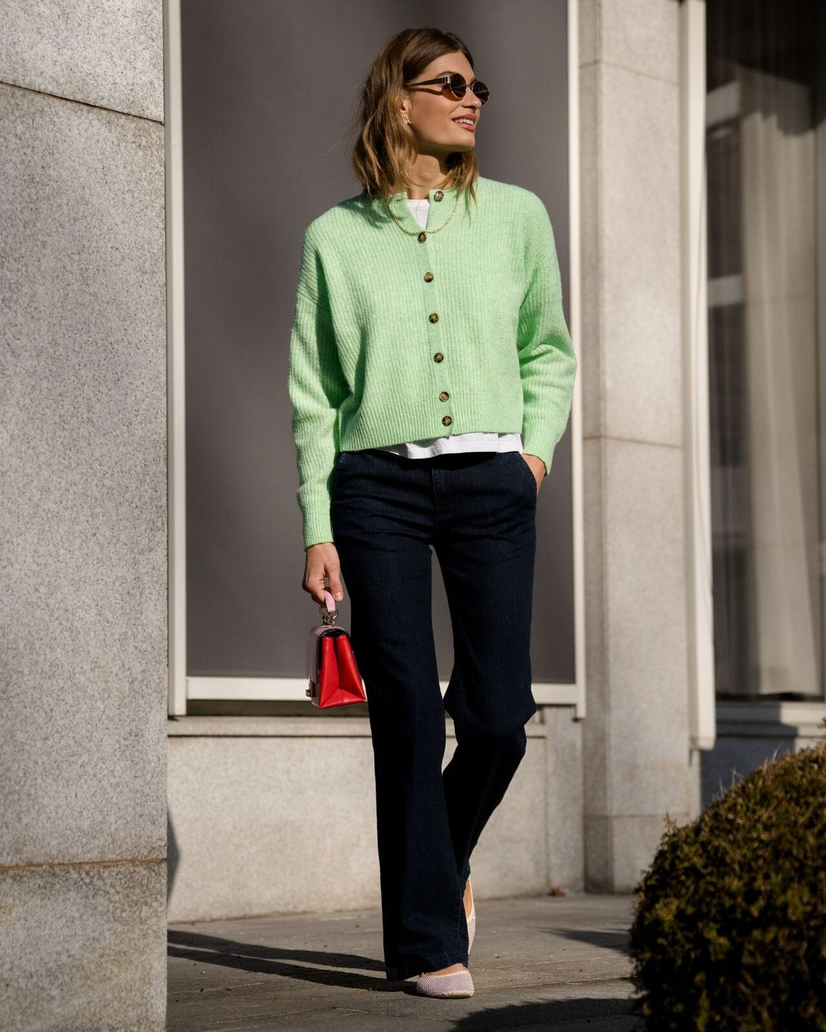 FLOYD Strikket Cardigan Annvei - Island Green