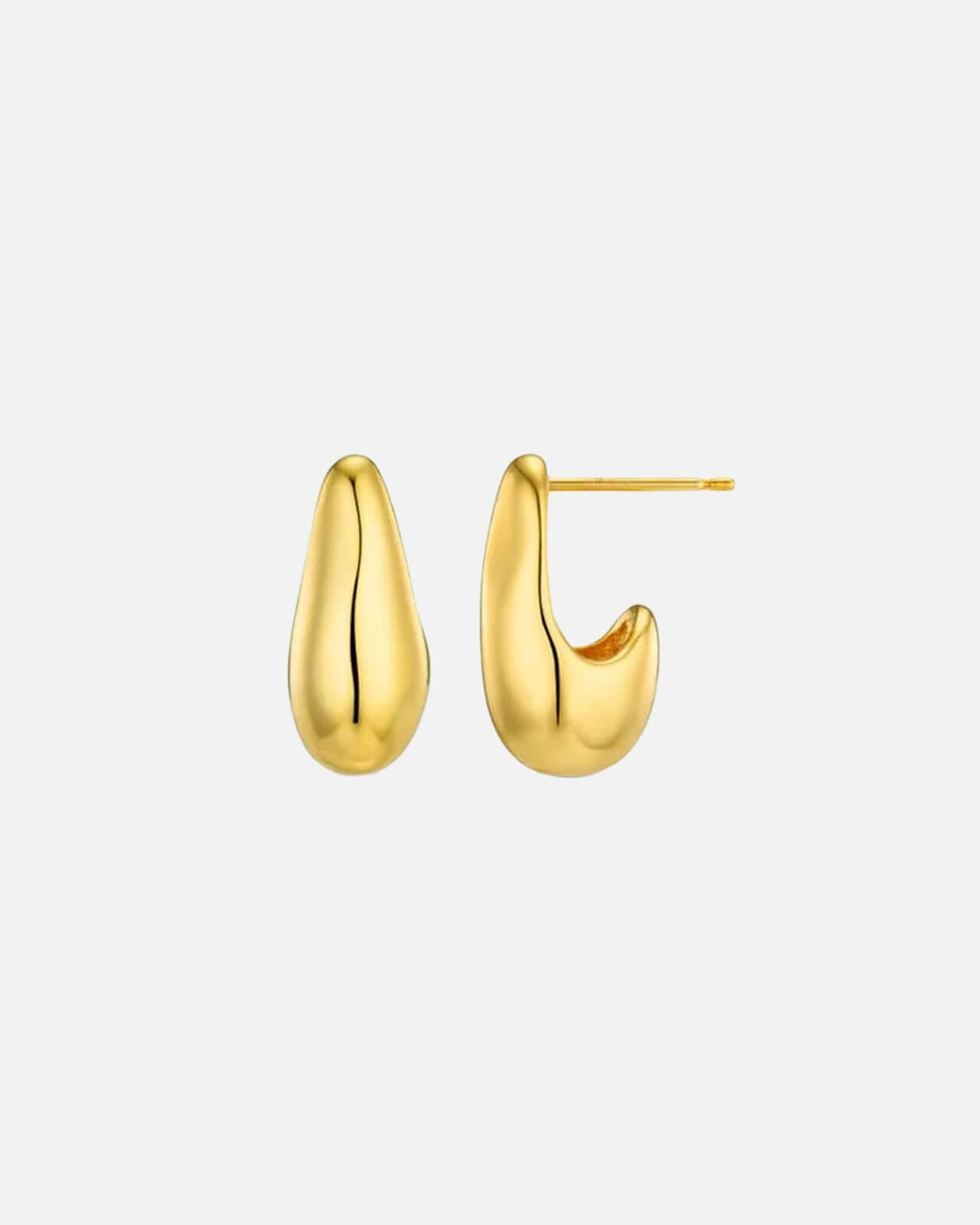 Orelia Øredobber Organic Droplet Earring - Pale Gold