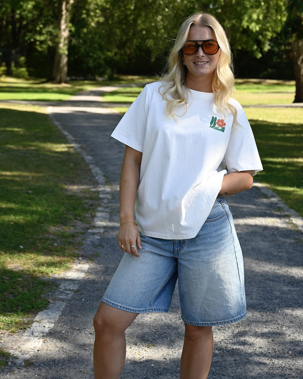 VERO MODA T-skjorte Mariane Caty - Snow White/ Enjoy Ever