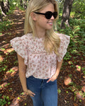 ONLY Topp Asha SL Frill O-neck - Rose Quartz/ Summer Garden Flower