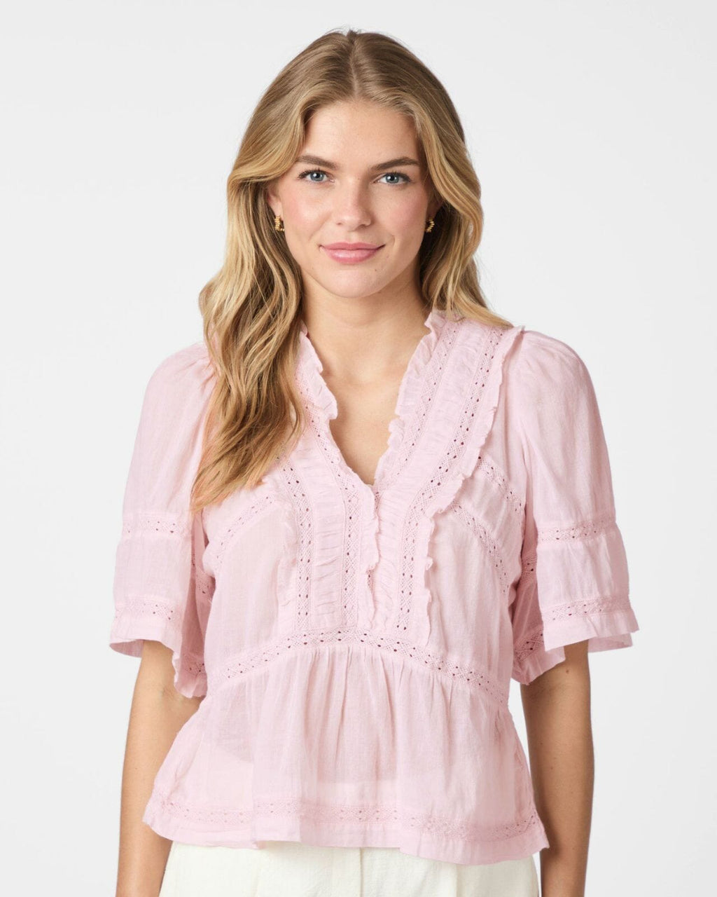 NEO NOIR Topp Evienne S Voile - Light Pink