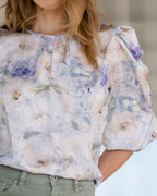 FLOYD Topp Mindy Flor - Offwhite/ Silver/ Lavendel