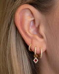 Emilia By Bon Dep Anheng Diamonds Enamel Charm - Gold/ Red Enamel