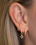Emilia By Bon Dep Anheng Diamonds Enamel Charm - Gold/ Red Enamel