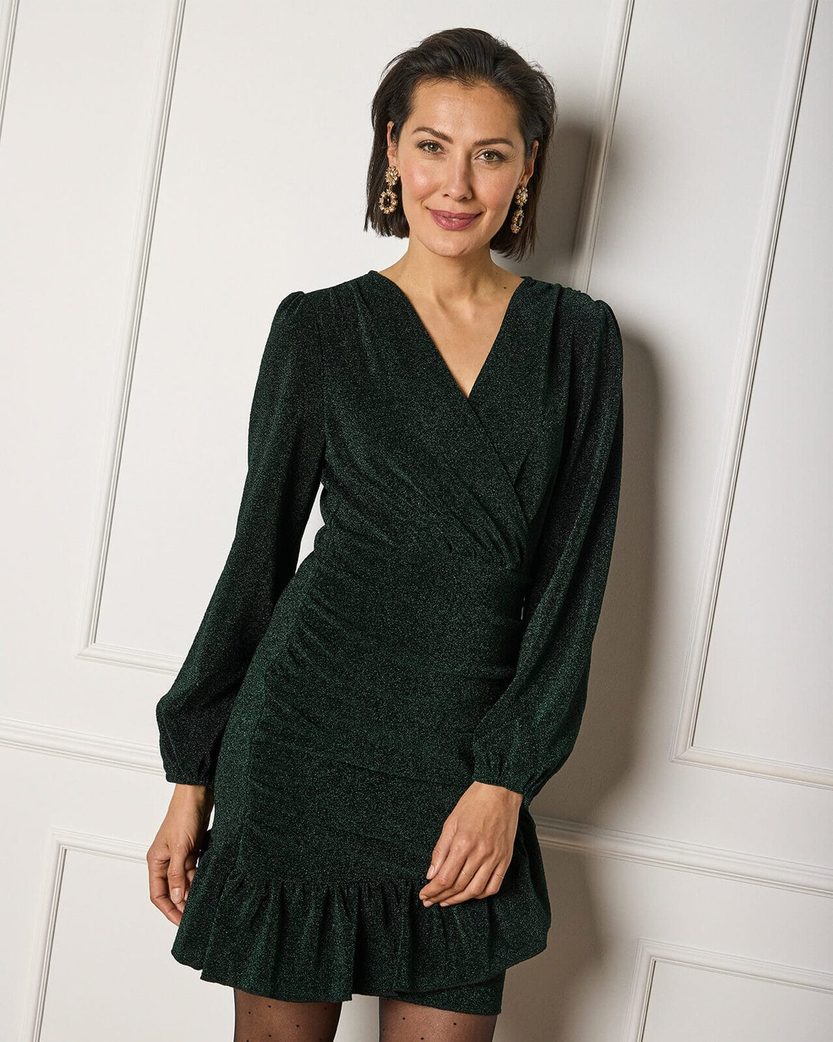 FLOYD Kjole Alyssa Sparkle - Dark Green