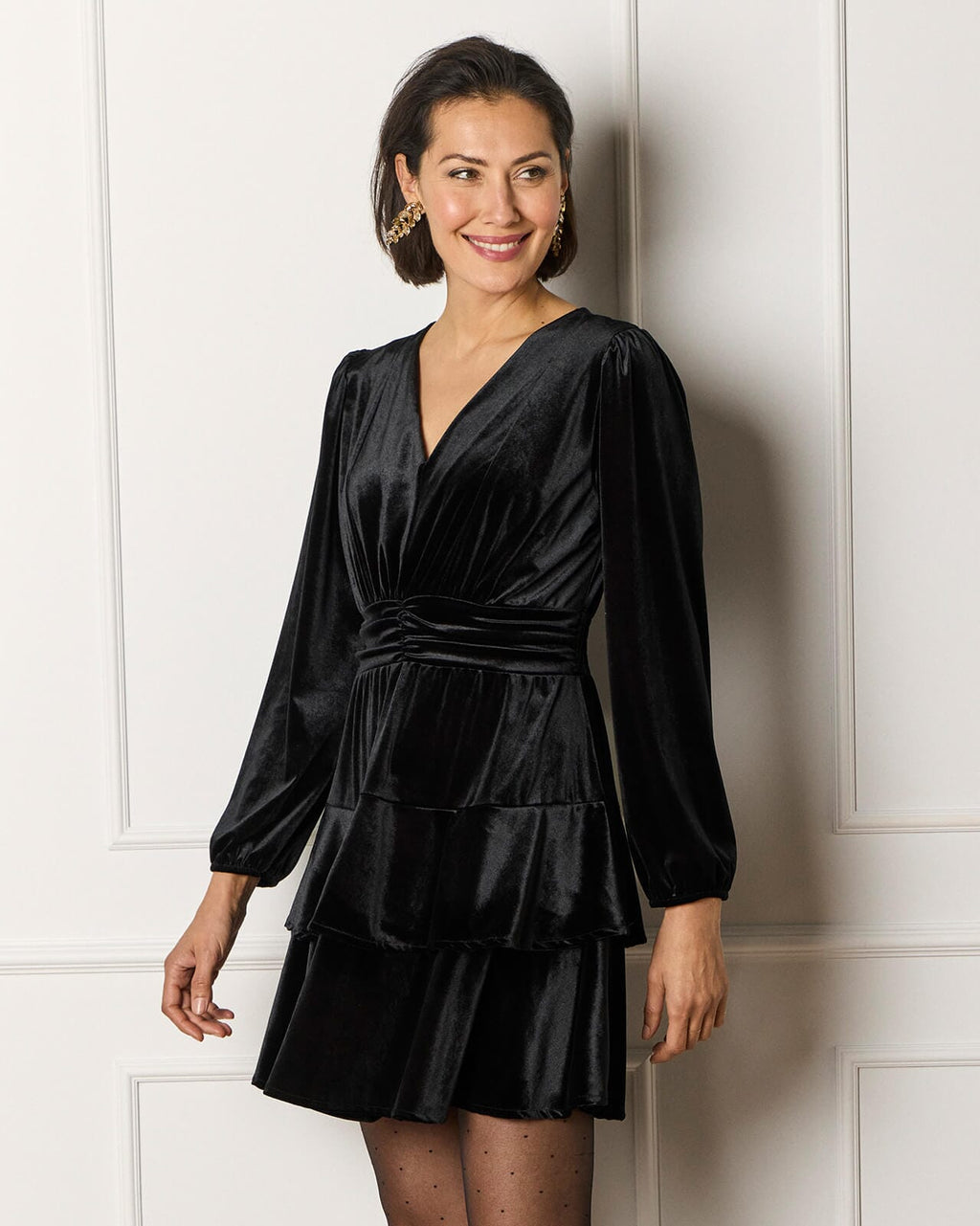 FLOYD Kjole Diane Velvet - Black