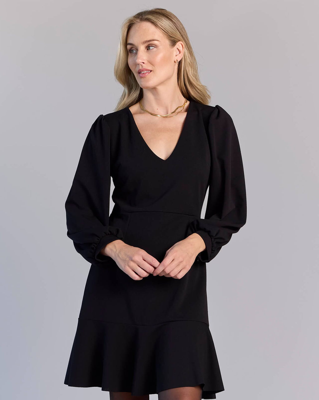 FLOYD Kjole Cissy V LS - Black