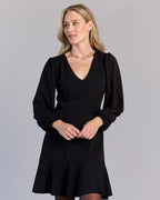 FLOYD Kjole Cissy V LS - Black