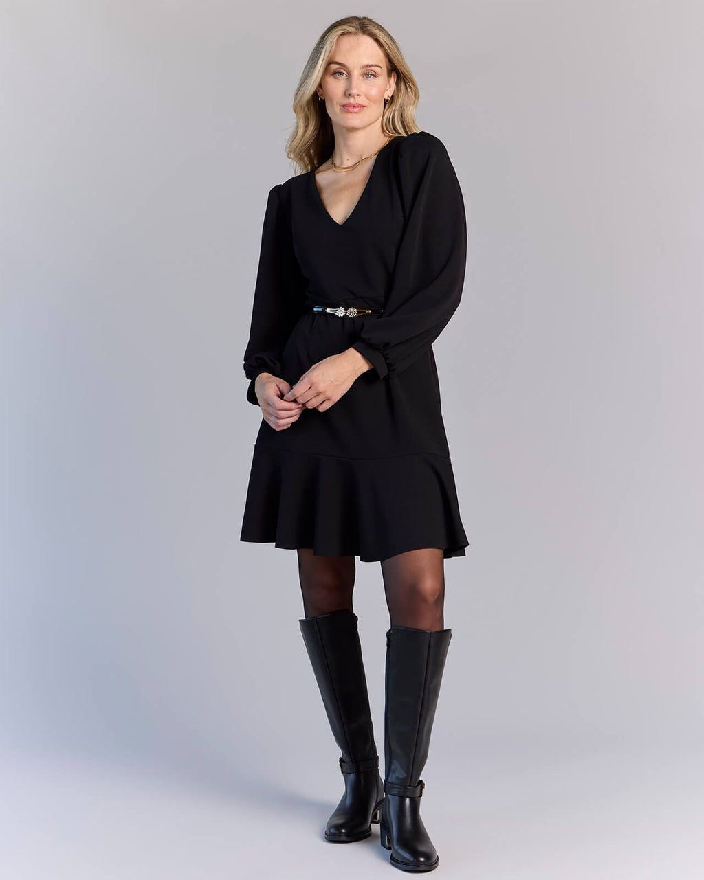FLOYD Kjole Cissy V LS - Black