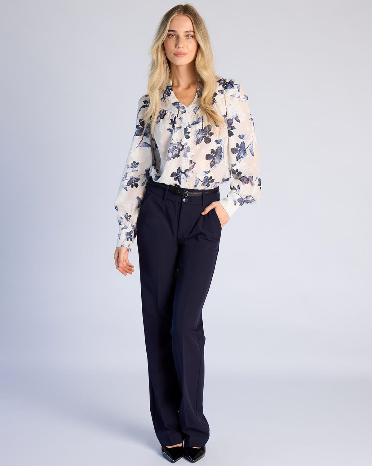 FLOYD Dressbukse Alana Straight YW24 - Navy