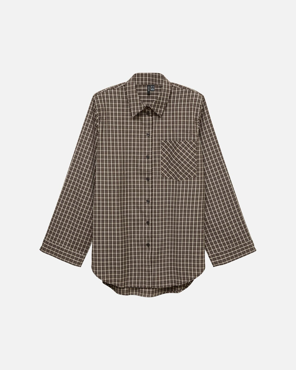 VERO MODA Skjorte Kara LS Loose Check - Chocolate Torte Picca