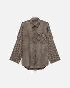 VERO MODA Skjorte Kara LS Loose Check - Chocolate Torte Picca