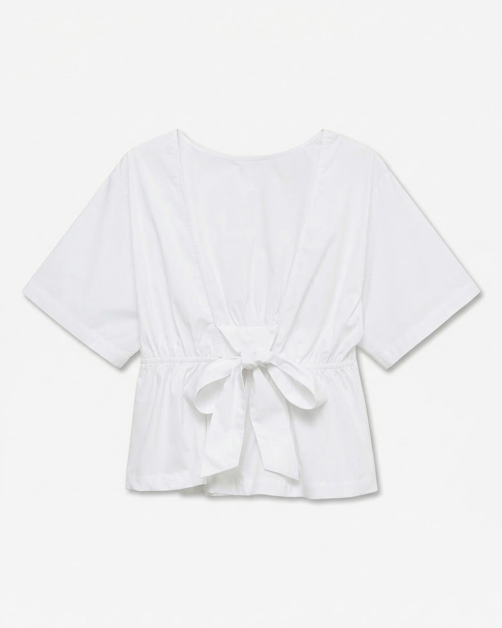 VERO MODA Topp Lotus 2/4 Boatneck Bow - Snow White