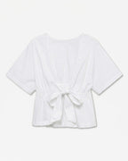 VERO MODA Topp Lotus 2/4 Boatneck Bow - Snow White