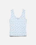 VERO MODA Singlet Esther AOP SL U-neck - Ice Water/ Ditte Flower Blue Comb