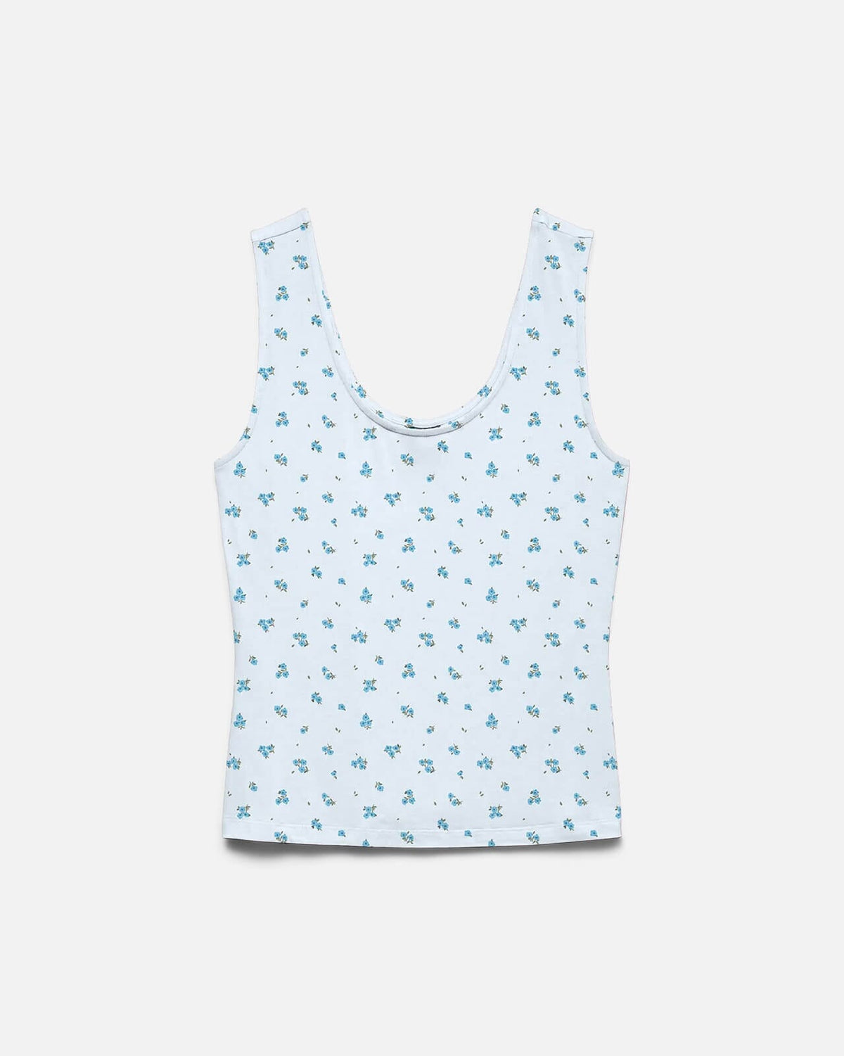VERO MODA Singlet Esther AOP SL U-neck - Ice Water/ Ditte Flower Blue Comb
