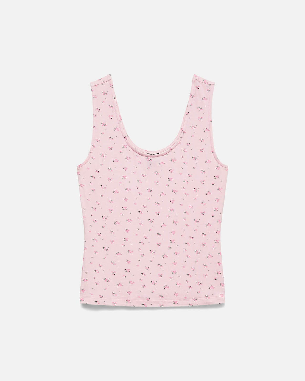 VERO MODA Singlet Esther AOP SL U-neck - Pink-A-Boo/ Ditte Flower