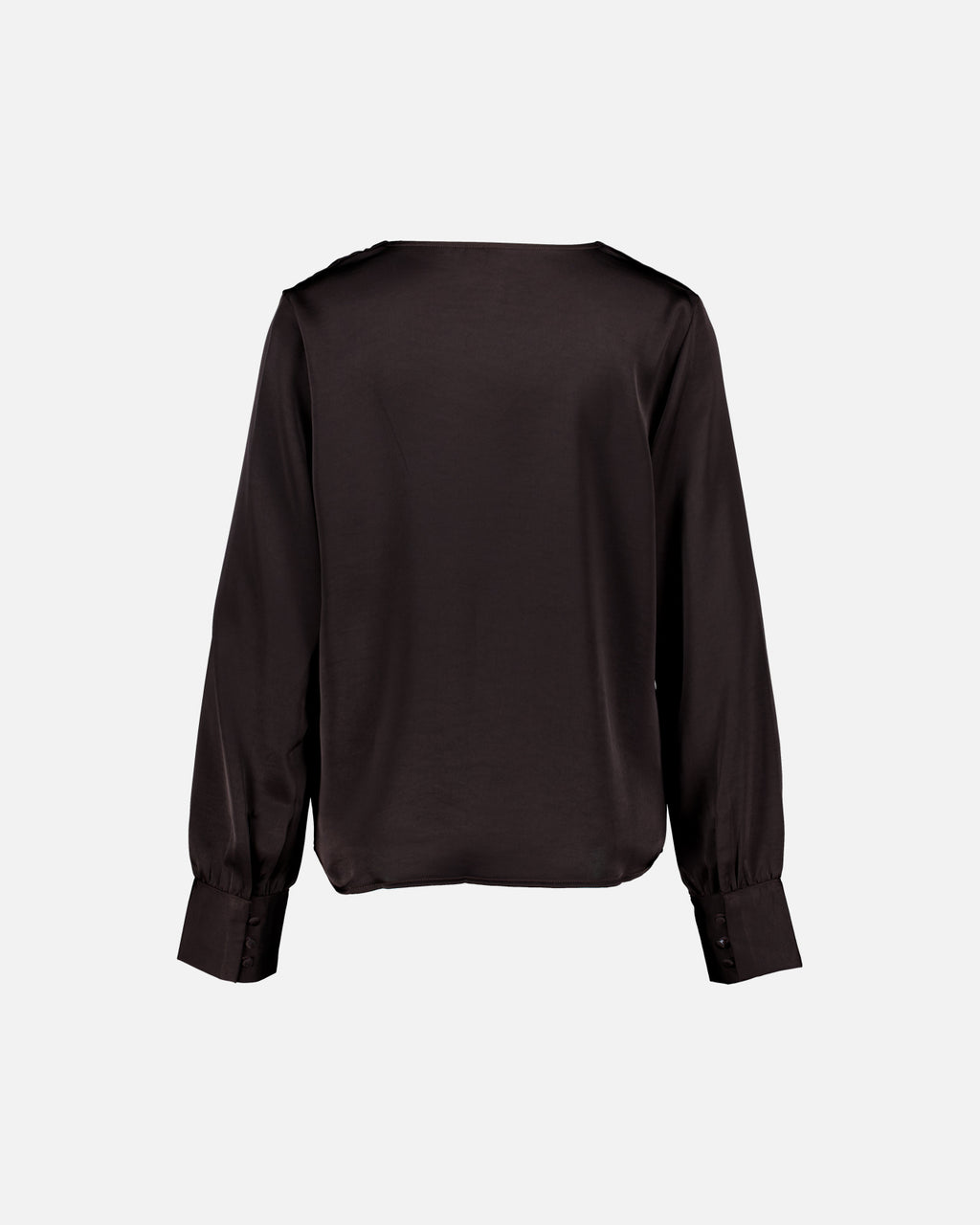 VERO MODA Satengtopp Miro LS V-neck Top - Chocolate Torte