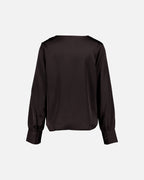 VERO MODA Satengtopp Miro LS V-neck Top - Chocolate Torte