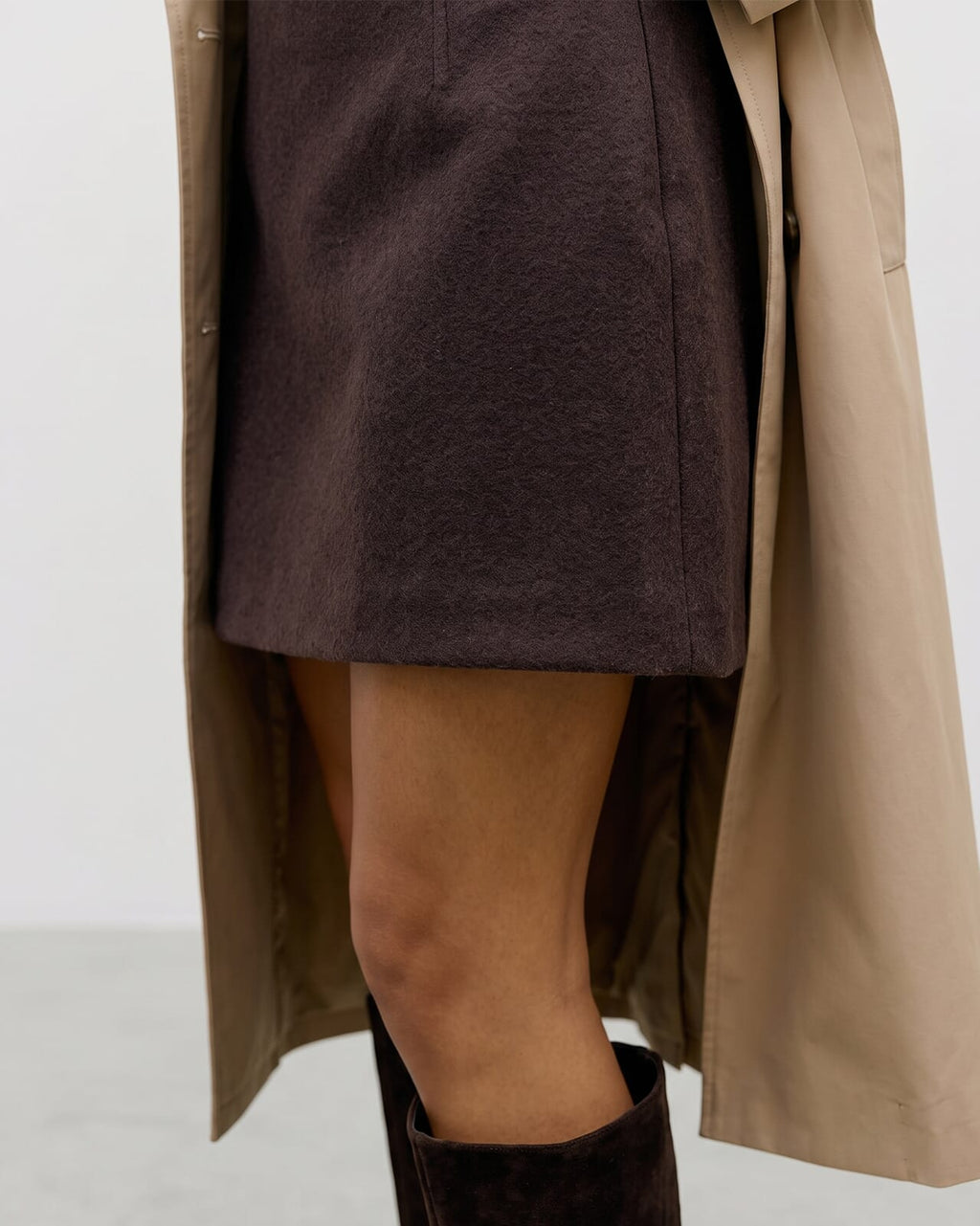 VERO MODA Skjørt Fortune Allison HW Short Skirt GA - Chocolate Torte/ Melange