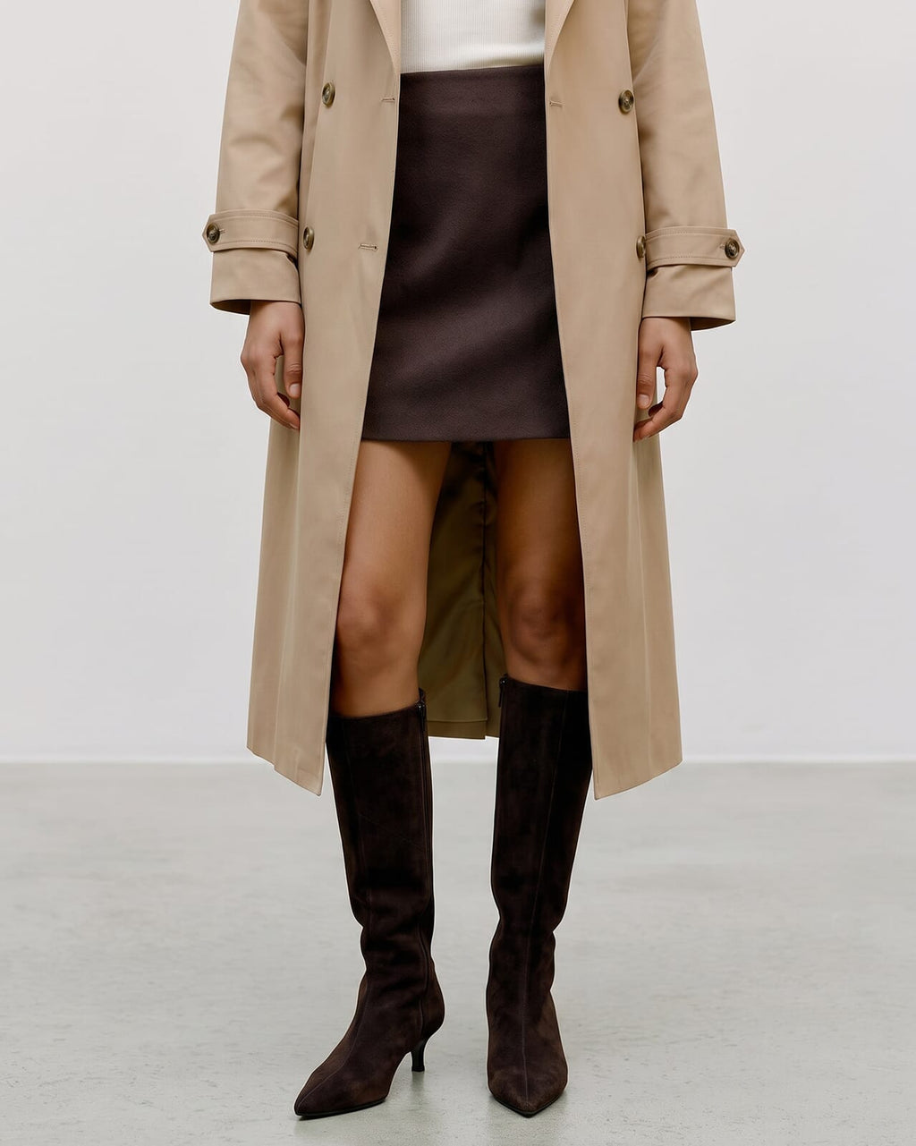 VERO MODA Skjørt Fortune Allison HW Short Skirt GA - Chocolate Torte/ Melange