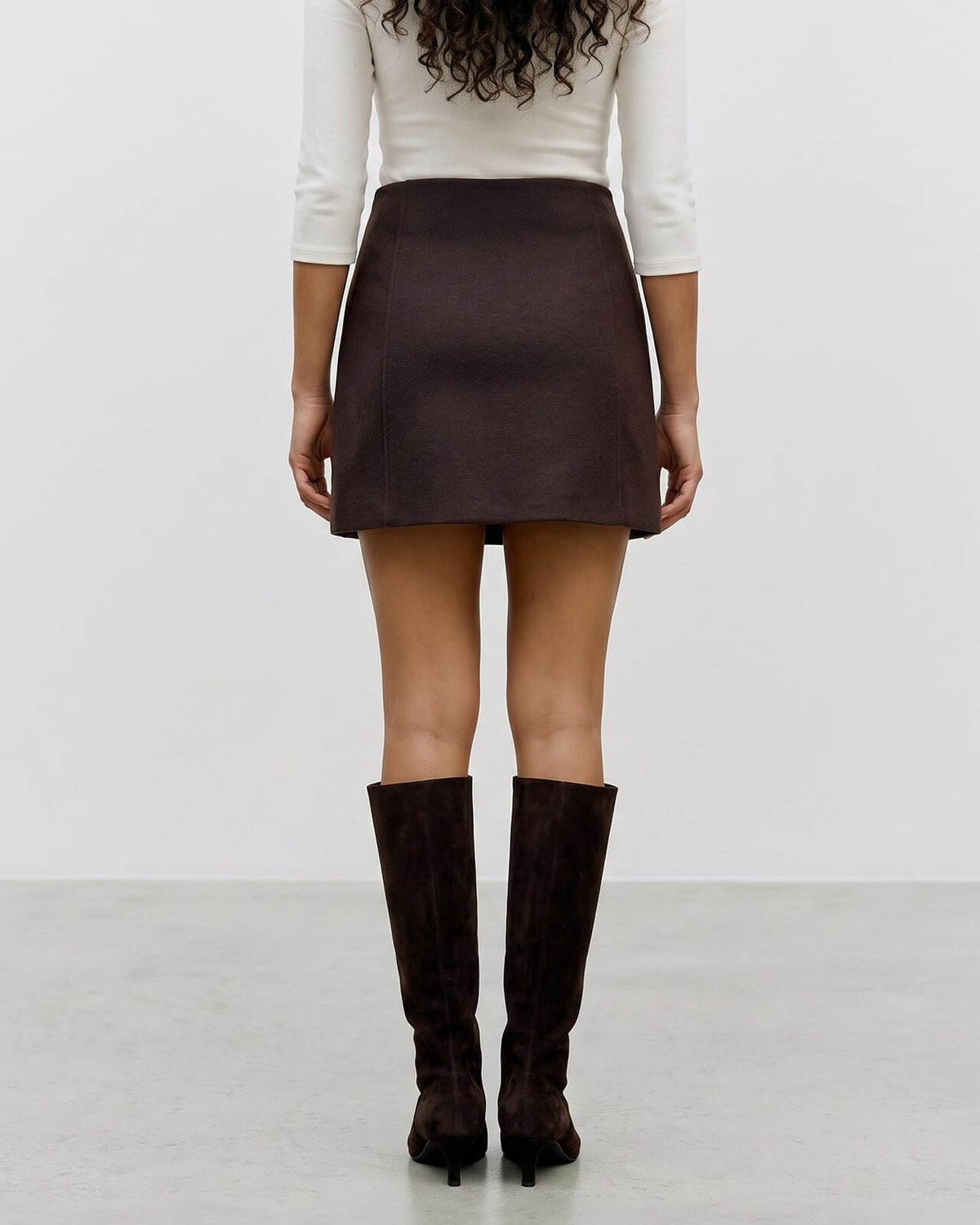 VERO MODA Skjørt Fortune Allison HW Short Skirt GA - Chocolate Torte/ Melange