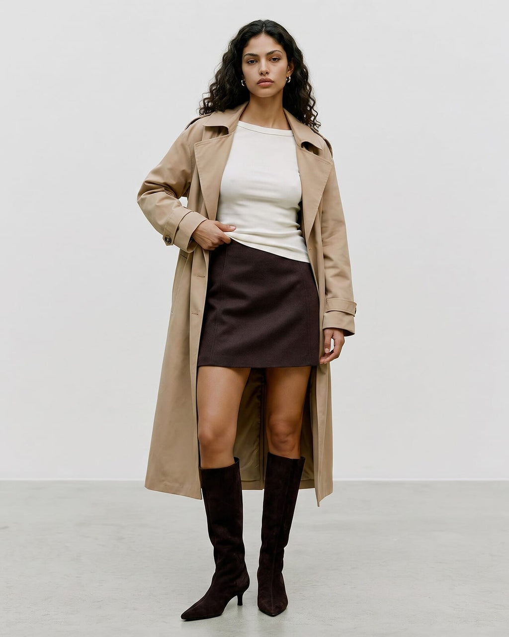 VERO MODA Skjørt Fortune Allison HW Short Skirt GA - Chocolate Torte/ Melange