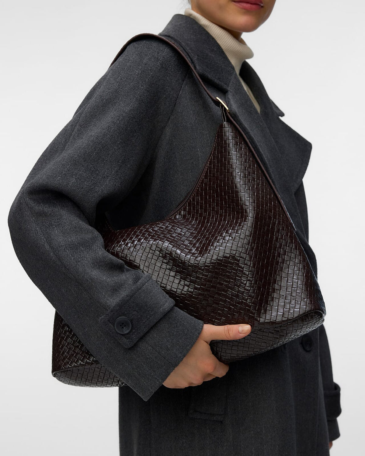 VERO MODA Veske Bellis Coated Shoulder Handbag - Chocolate Torte/ Gold