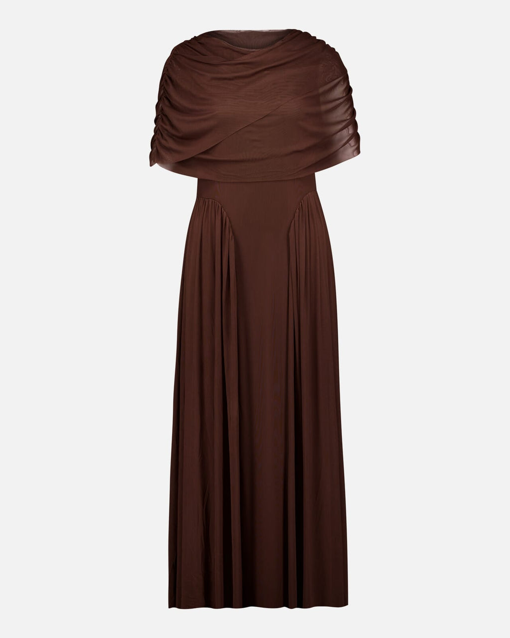 VERO MODA Maxikjole Rosetta 2/4 Cape Detail - Chicory Coffee