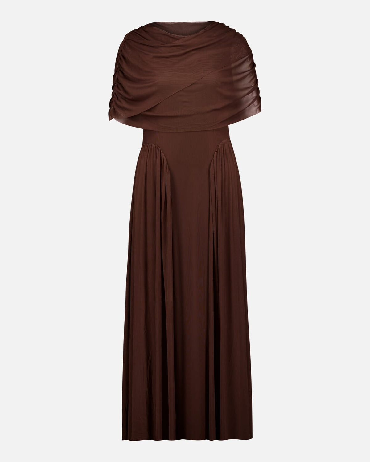VERO MODA Maxikjole Rosetta 2/4 Cape Detail - Chicory Coffee
