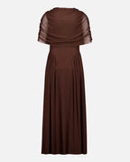 VERO MODA Maxikjole Rosetta 2/4 Cape Detail - Chicory Coffee