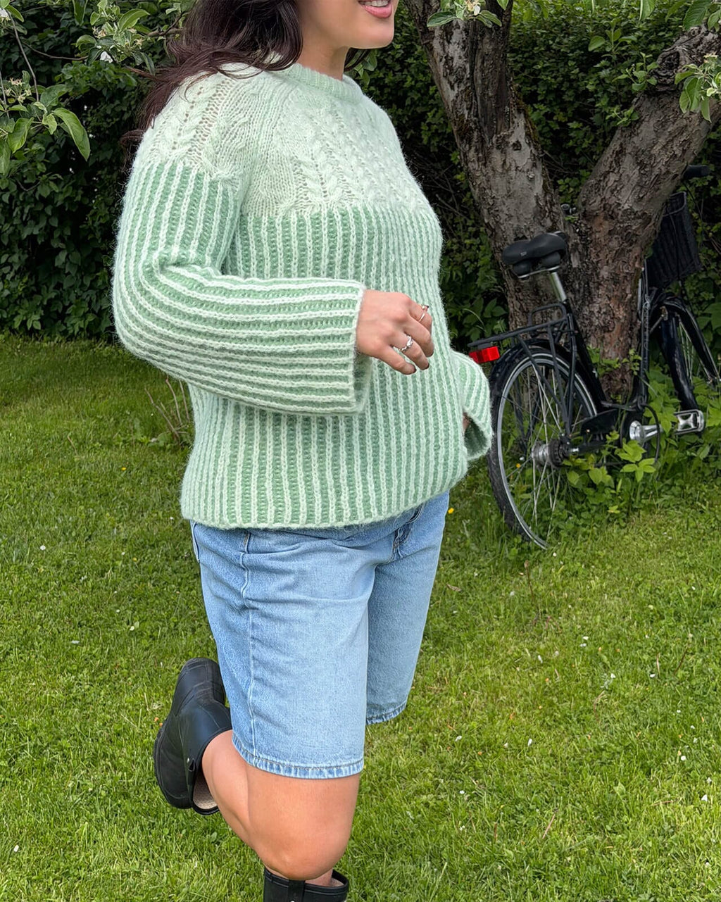 VERO MODA Strikkegenser Erika LS O-neck Long Pullover - Seacrest/ Mistletoe
